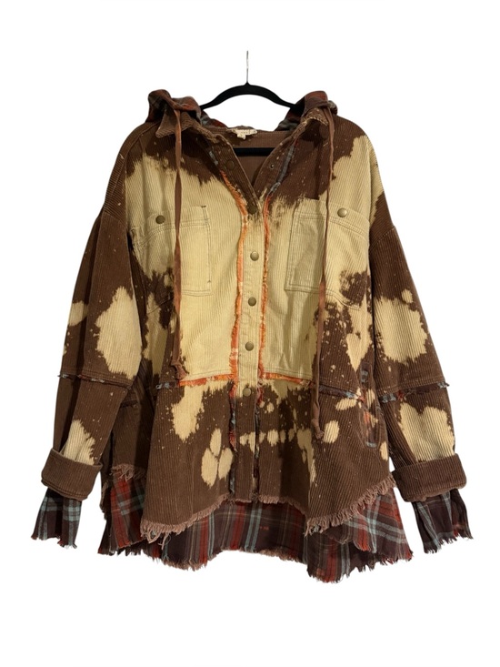 Oli & Hali Jackets & Blazers - Oli & Hali Bleached Corduroy Check Mixed Jacket Size Large